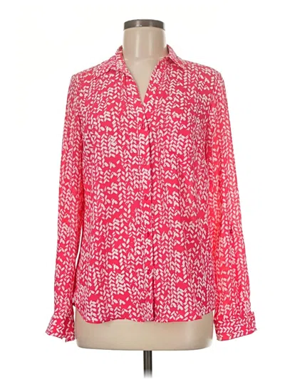 Pre-owned The Limited Long Sleeve Blouse In Red