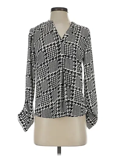 Pre-owned The Limited Long Sleeve Blouse In Silver