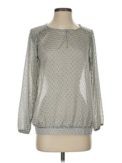 Pre-owned The Limited Long Sleeve Blouse In Silver