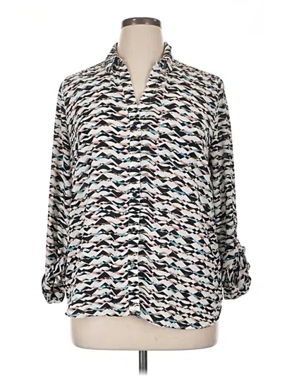 Pre-owned The Limited Long Sleeve Blouse In Silver