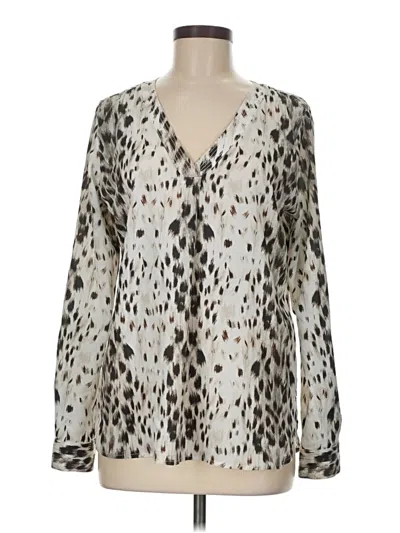 Pre-owned The Limited Long Sleeve Blouse In Silver