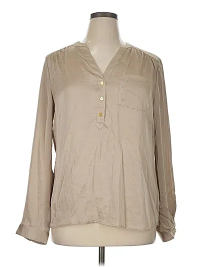 Pre-owned The Limited Long Sleeve Blouse In Tan