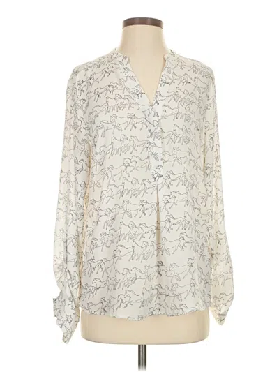 Pre-owned The Limited Long Sleeve Blouse In White