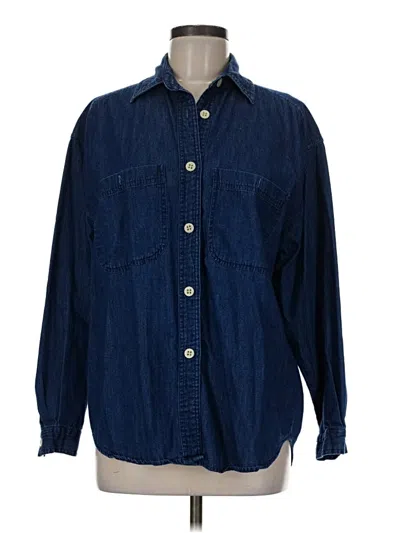 Pre-owned The Limited Long Sleeve Button Down Shirt In Blue