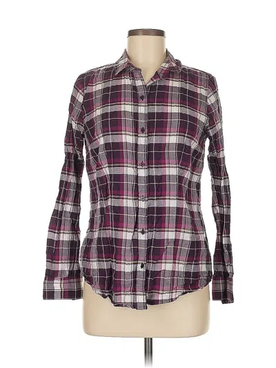 Pre-owned The Limited Long Sleeve Button Down Shirt In Burgundy