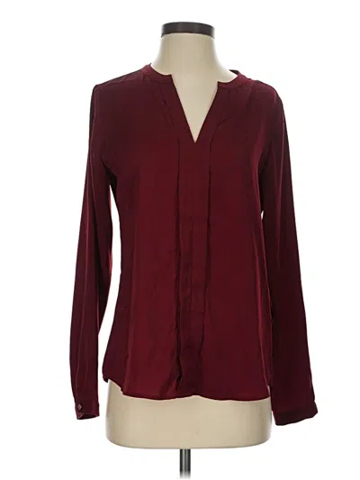 Pre-owned The Limited Long Sleeve Polo Shirt In Burgundy