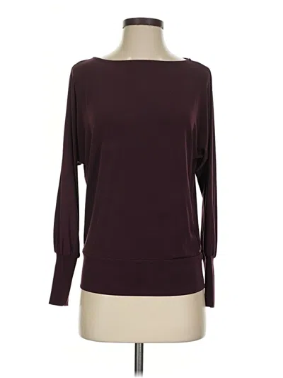 Pre-owned The Limited Long Sleeve Top Burgundy Boatneck Tops