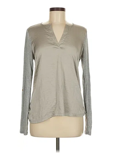 Pre-owned The Limited Long Sleeve Top Gray V Neck Tops