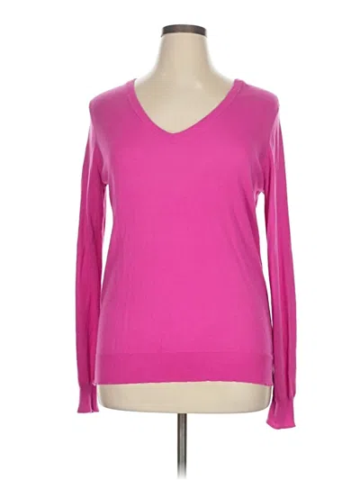 Pre-owned The Limited Long Sleeve Top Pink V-neck Tops