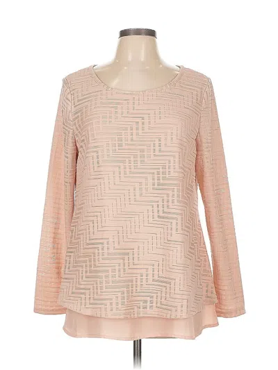 Pre-owned The Limited Long Sleeve Top Tan Square Neckline Tops In Brown