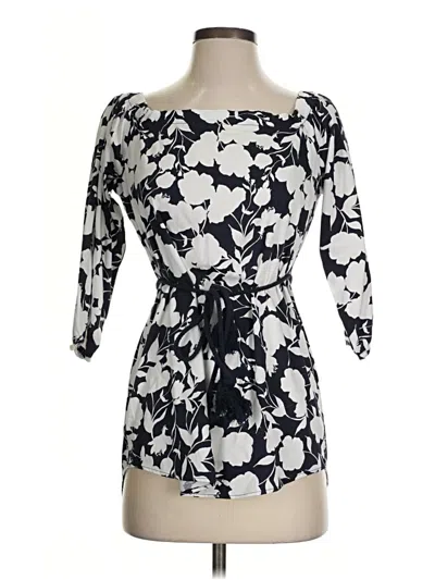Pre-owned The Limited Outlet 3/4 Sleeve Blouse In Black