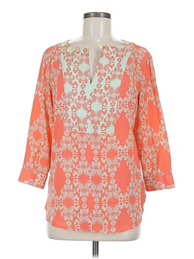 Pre-owned The Limited Outlet 3/4 Sleeve Blouse In Orange