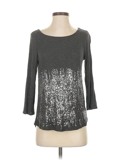 Pre-owned The Limited Outlet 3/4 Sleeve Top Gray Scoop Neck Tops