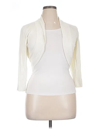Pre-owned The Limited Outlet 3/4 Sleeve Top Ivory Cowl Neck Tops In White
