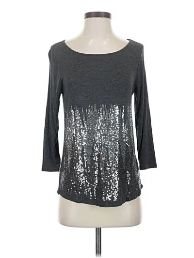 Pre-owned The Limited Outlet 3/4 Sleeve Top Silver Scoop Neck Tops