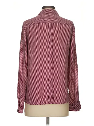 Pre-owned The Limited Outlet Long Sleeve Blouse In Burgundy