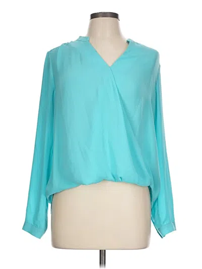Pre-owned The Limited Outlet Long Sleeve Blouse In Teal