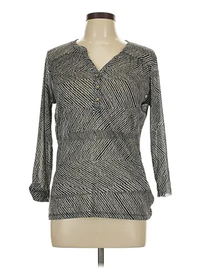 Pre-owned The Limited Outlet Long Sleeve Henley Shirt In Gray