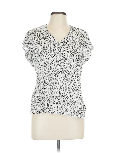 Pre-owned The Limited Outlet Short Sleeve Blouse In White