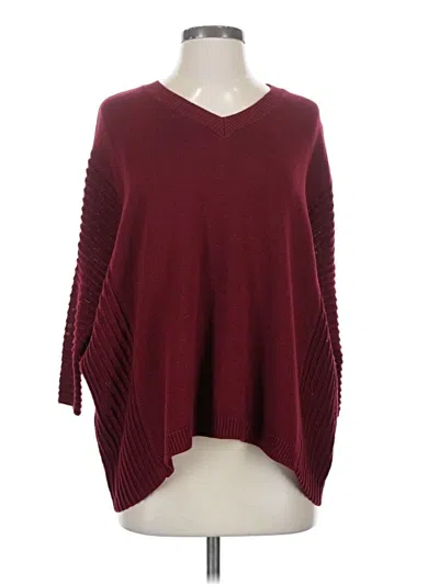 Pre-owned The Limited Poncho In Burgundy