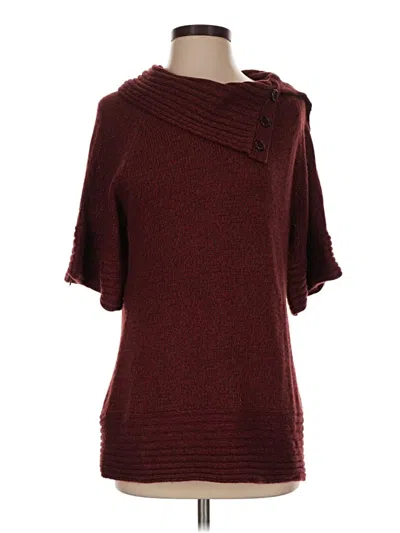 Pre-owned The Limited Poncho In Burgundy