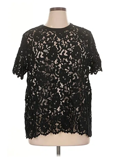 Pre-owned The Limited Short Sleeve Blouse In Black