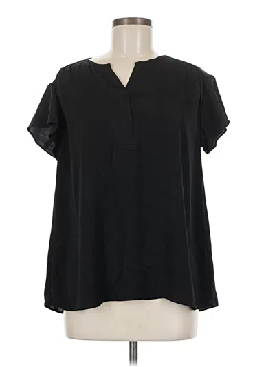 Pre-owned The Limited Short Sleeve Blouse In Black