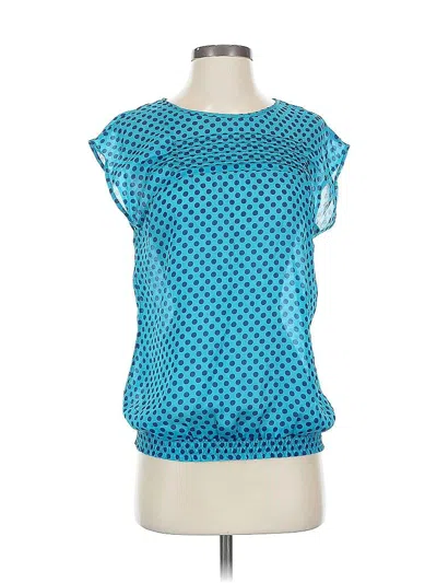 Pre-owned The Limited Short Sleeve Blouse In Blue