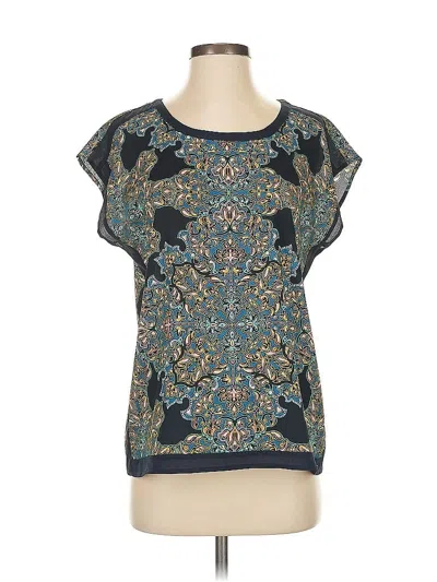Pre-owned The Limited Short Sleeve Blouse In Blue