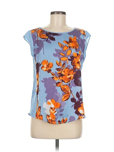 Pre-owned The Limited Short Sleeve Blouse In Blue