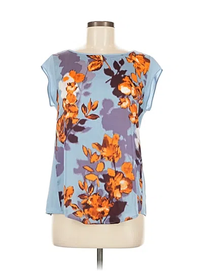 Pre-owned The Limited Short Sleeve Blouse In Blue