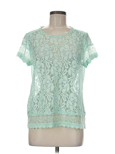 Pre-owned The Limited Short Sleeve Blouse In Blue