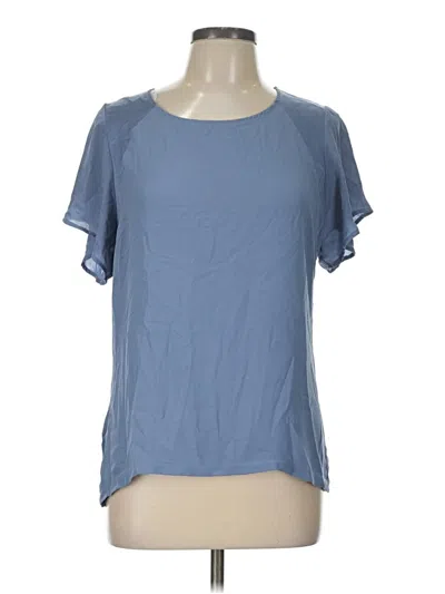 Pre-owned The Limited Short Sleeve Blouse In Blue