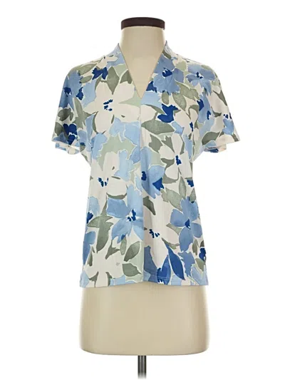 Pre-owned The Limited Short Sleeve Blouse In Blue