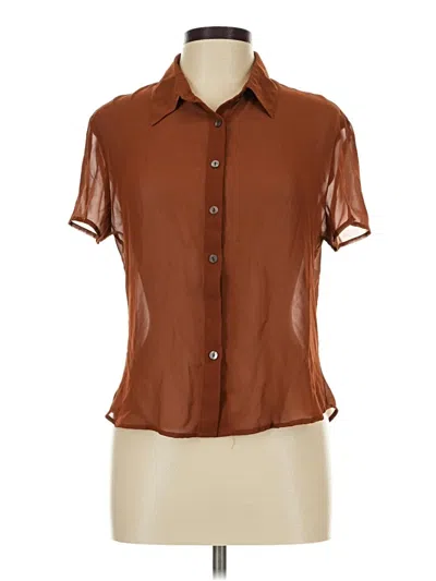 Pre-owned The Limited Short Sleeve Blouse In Brown