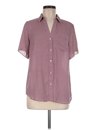 Pre-owned The Limited Short Sleeve Blouse In Burgundy