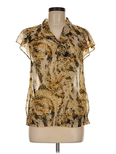 Pre-owned The Limited Short Sleeve Blouse In Gold
