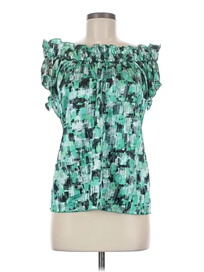 Pre-owned The Limited Short Sleeve Blouse In Green