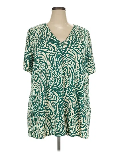 Pre-owned The Limited Short Sleeve Blouse In Green