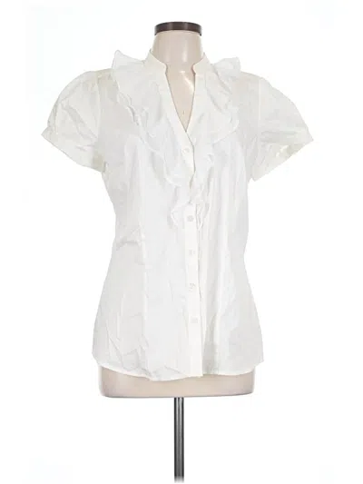 Pre-owned The Limited Short Sleeve Blouse In Ivory