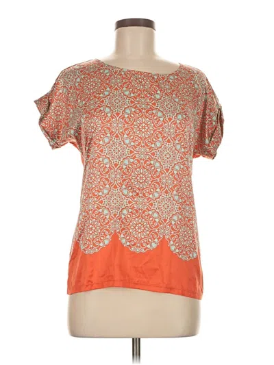 Pre-owned The Limited Short Sleeve Blouse In Orange