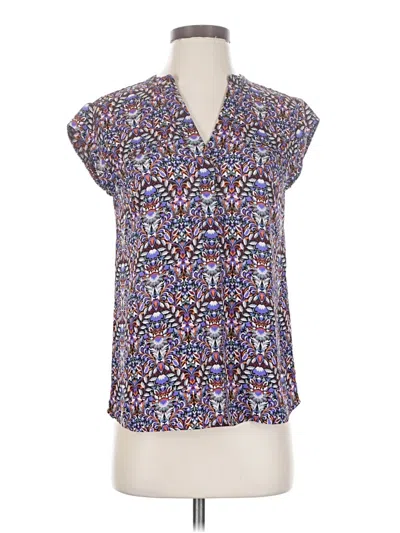 Pre-owned The Limited Short Sleeve Blouse In Purple