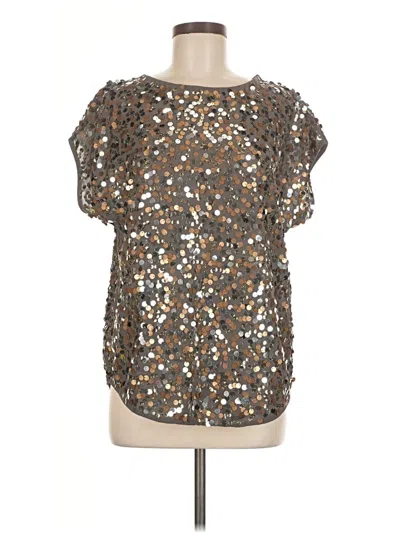Pre-owned The Limited Short Sleeve Blouse In Silver