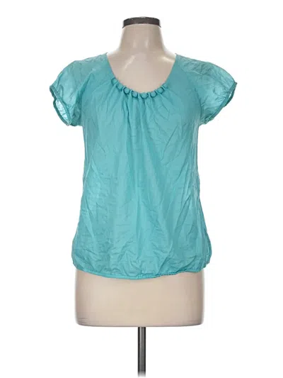 Pre-owned The Limited Short Sleeve Blouse In Teal