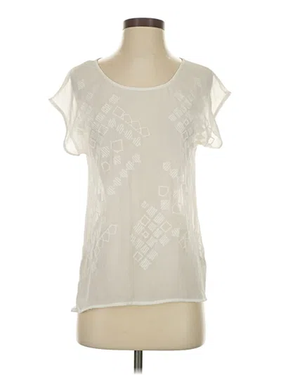 Pre-owned The Limited Short Sleeve Blouse In White