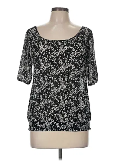 Pre-owned The Limited Short Sleeve Top Black Scoop Neck Tops
