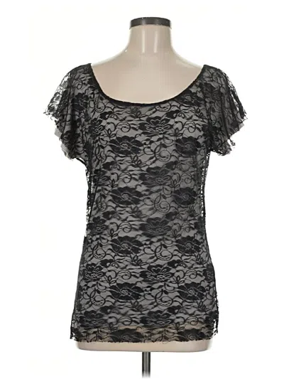 Pre-owned The Limited Short Sleeve Top Black Sweetheart Neckline Tops
