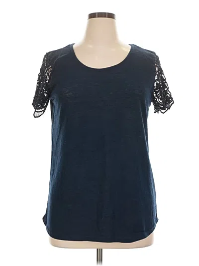 Pre-owned The Limited Short Sleeve Top Blue Scoop Neck Tops