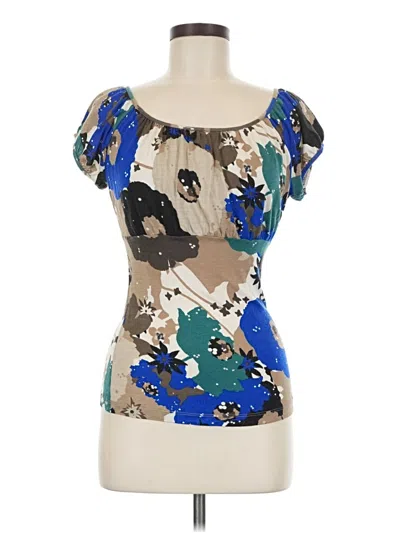 Pre-owned The Limited Short Sleeve Top Blue Sweetheart Neckline Tops