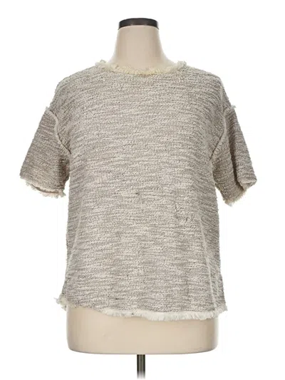 Pre-owned The Limited Short Sleeve Top Gray Crew Neck Tops